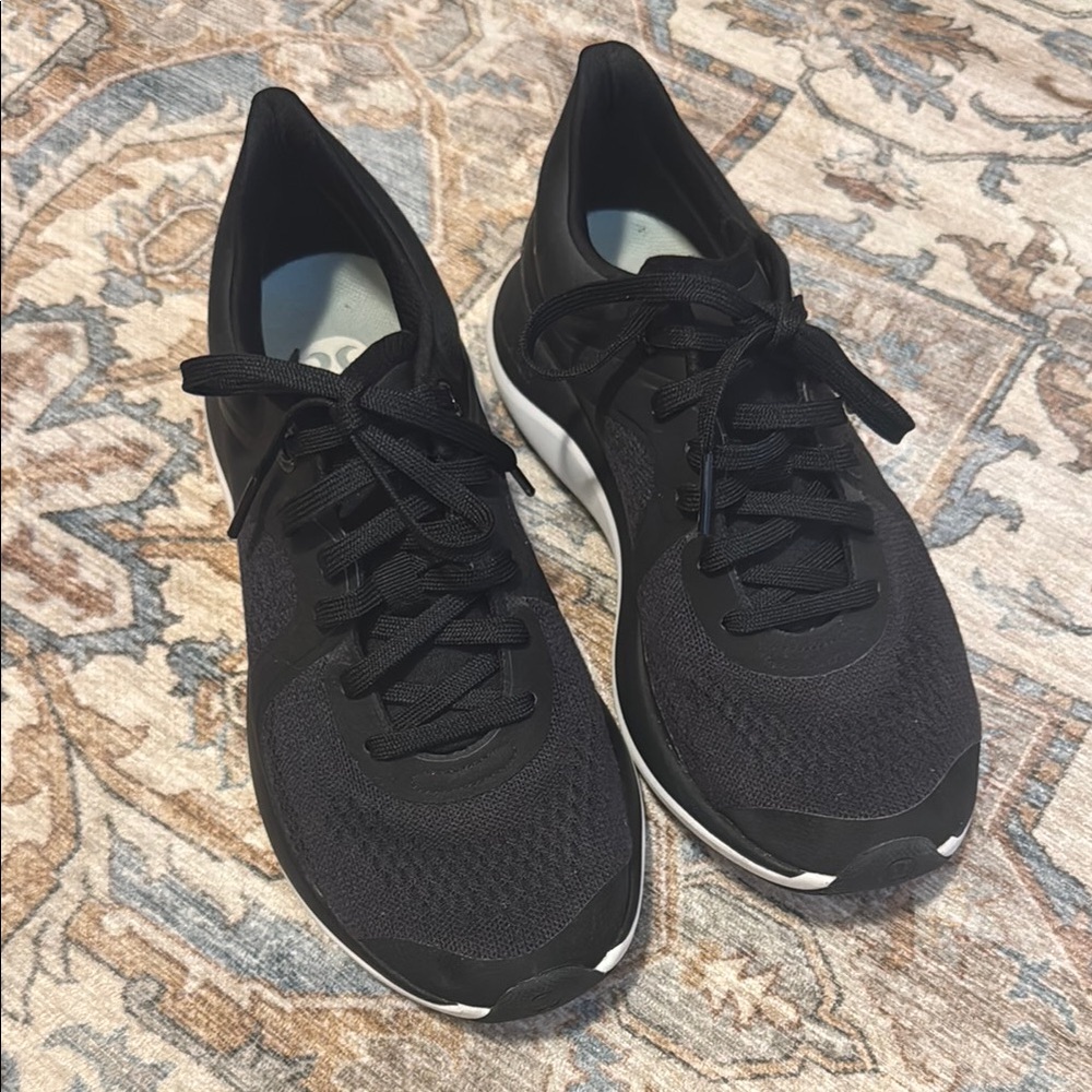 lululemon athletica Black Knit Lace-Up Athletic Sneakers